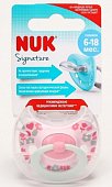 NUK (НУК) соска-пустышка силиконовая ортодонтическая Signature 6-18 месяцев + контейнер Цветочки, MAPA GmbH