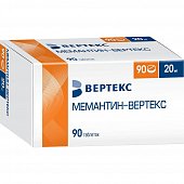 Мемантин-ВЕРТЕКС, таблетки, покрытые пленочной оболочкой 20мг, 90 шт, Вертекс